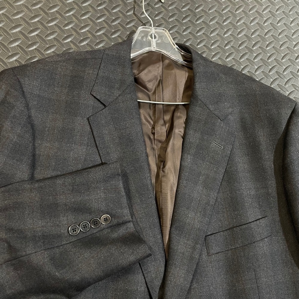 Zaharoff by Nordstrom Gray Plaid Wool Sport Coat Blazer Jacket Men's‎ Size 48R